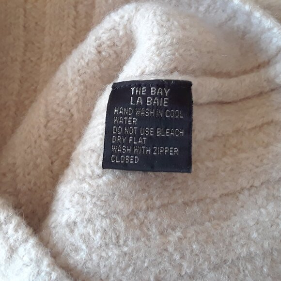 The Bay 100% Wool Cream Beige Sweater Vintage 90s M - Picture 7 of 7